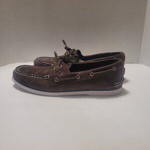 Sperry Top-Sider A/O 2-Eye Nubuck Brown Suede Boat Men's Hommes Shoe/Loafer 11.5